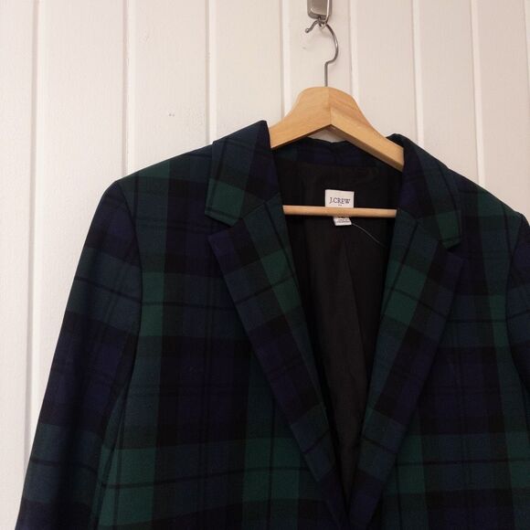 J. Crew Factory Black Watch Plaid One-Button Blazer Size 16 - Picture 3 of 9